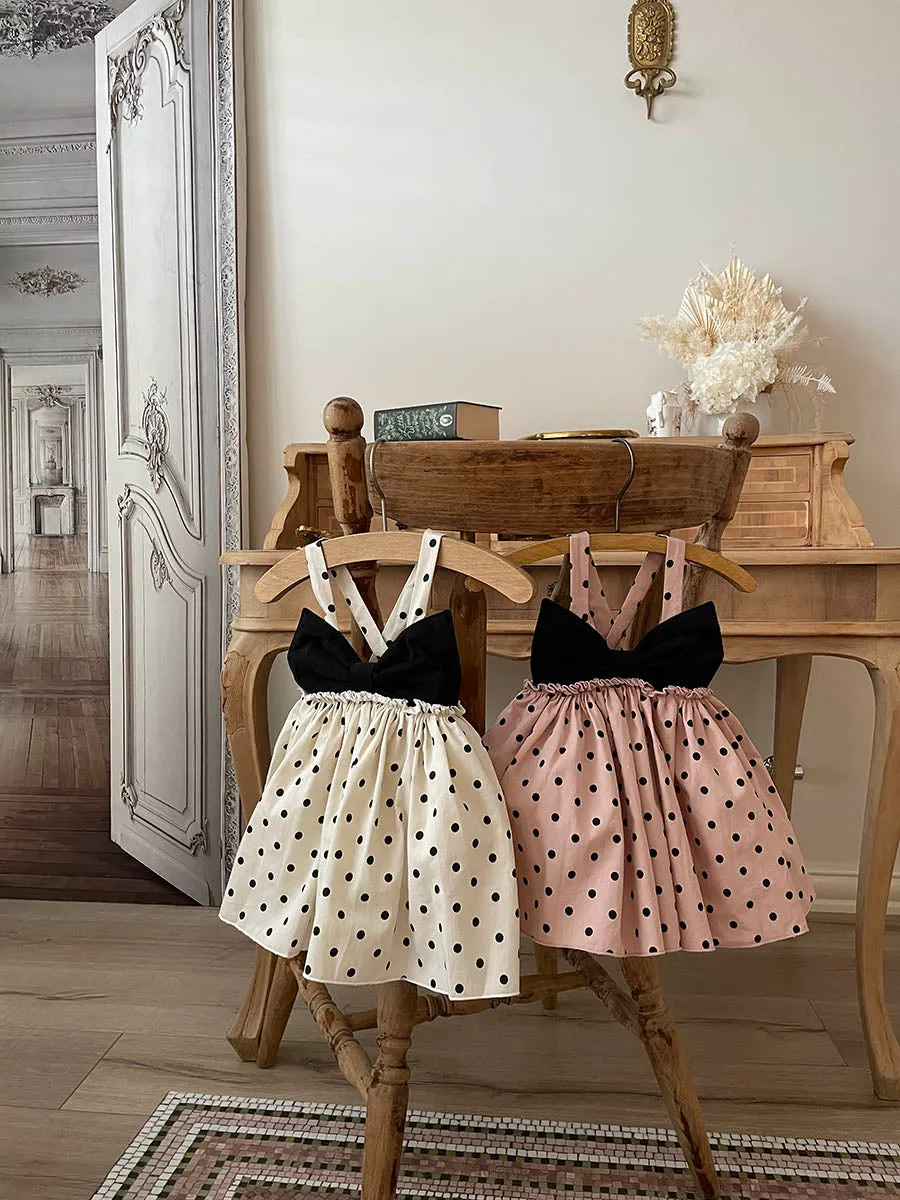 Ribbon Polka Dot Dress Romper_2Colours