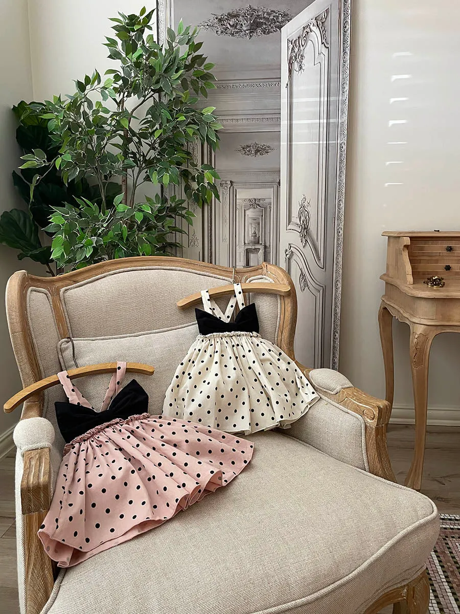 Ribbon Polka Dot Dress Romper_2Colours