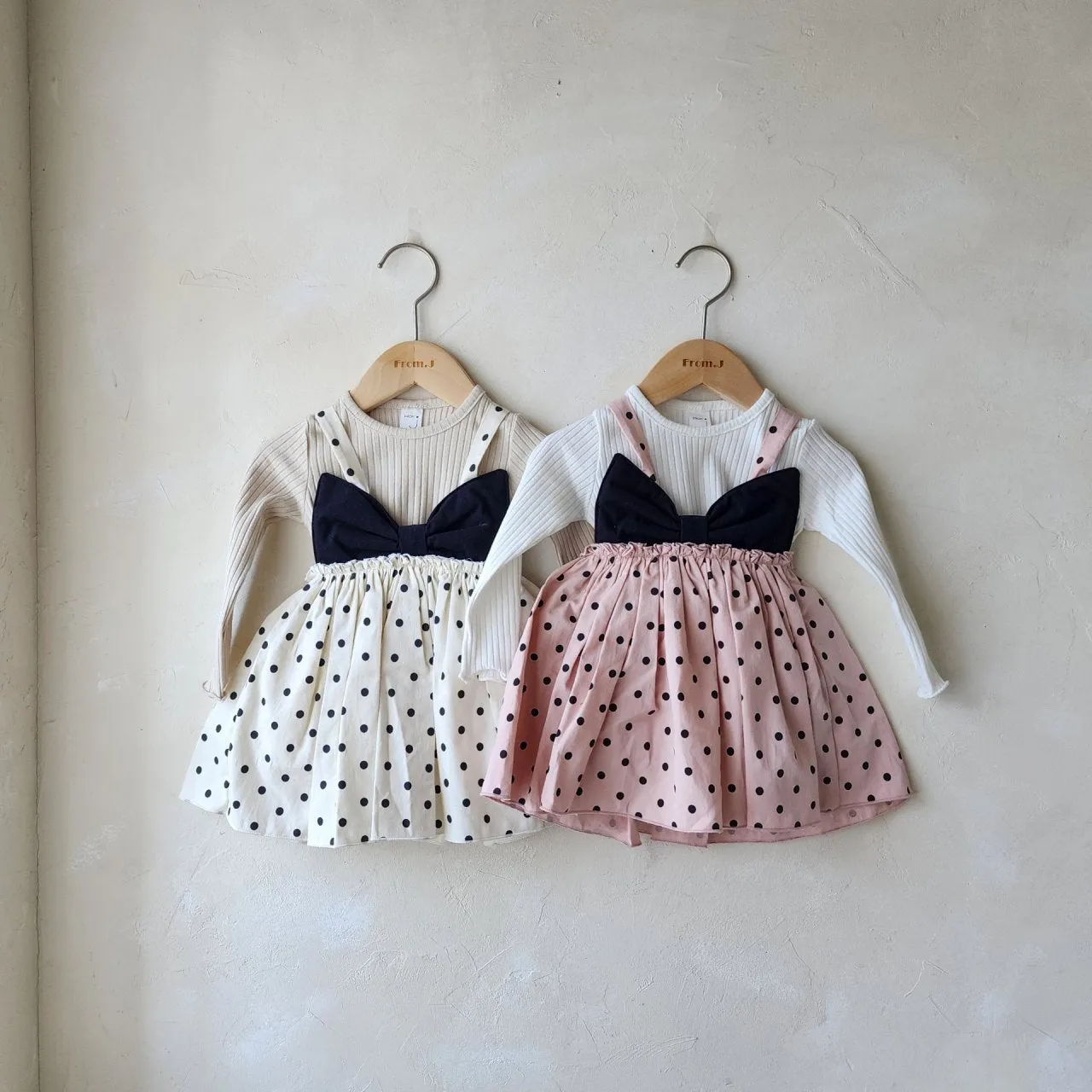 Ribbon Polka Dot Dress Romper_2Colours