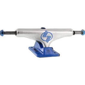 Silver M-Class Hollow Skateboard Trucks 8.0" - Polished/Blue (Set of 2)