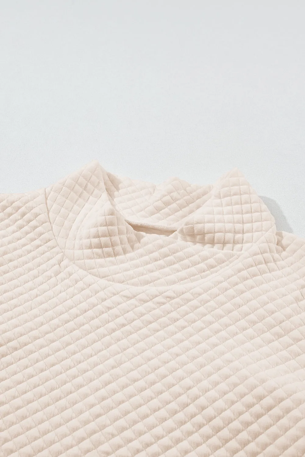 Textured Turtleneck Long Sleeve Sweatshirt