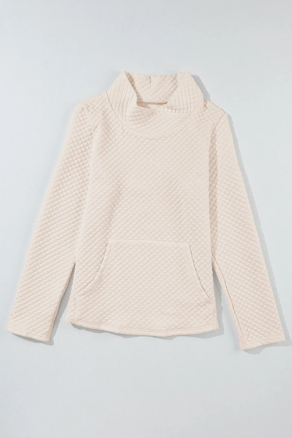 Textured Turtleneck Long Sleeve Sweatshirt