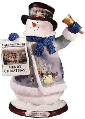 The Bradford Exchange Thomas Kinkade Home for the Holidays Snowman Figurine 7-inches