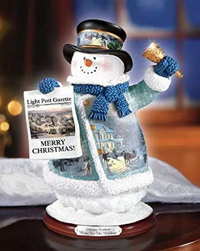 The Bradford Exchange Thomas Kinkade Home for the Holidays Snowman Figurine 7-inches