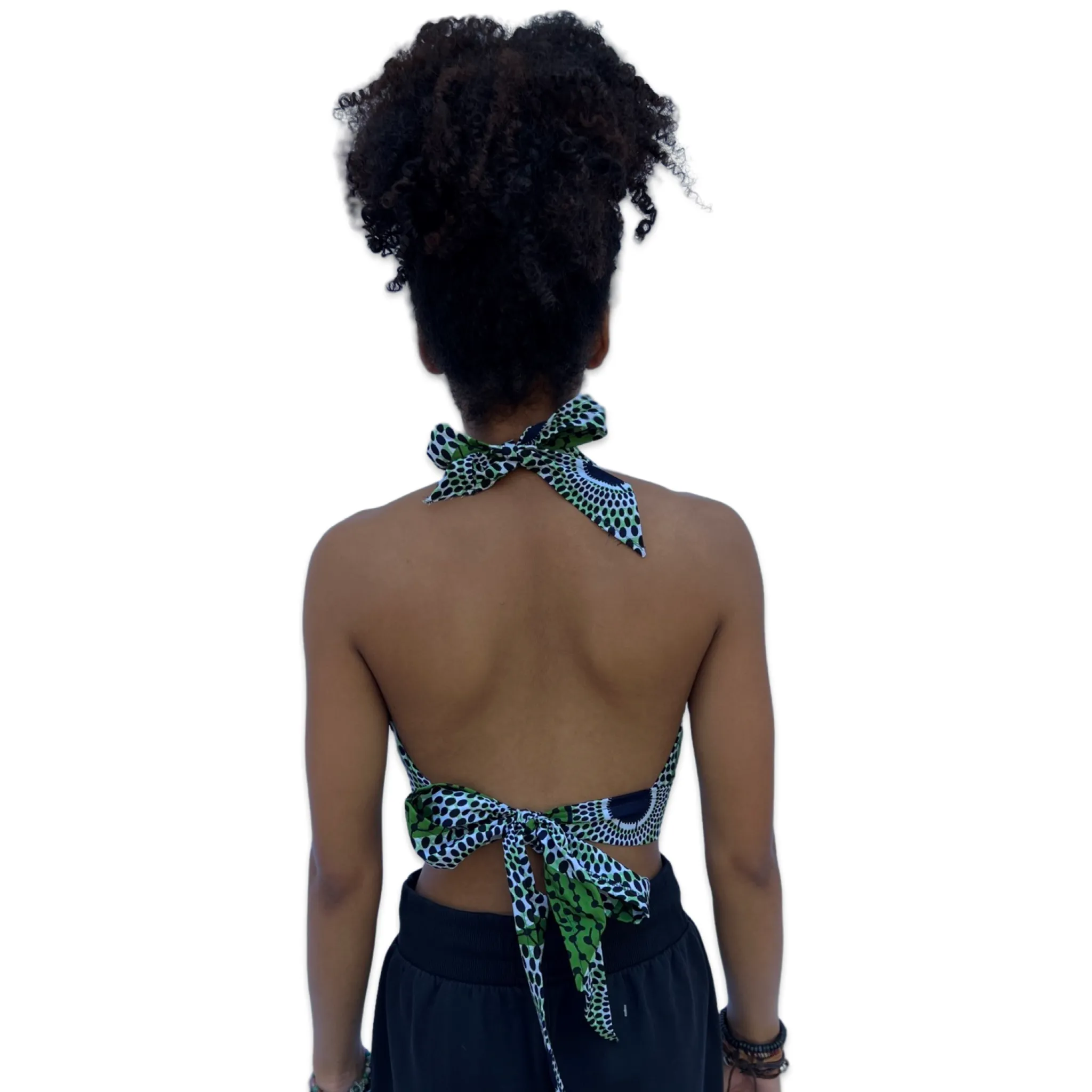 The Chroma Collection Halter Top - Black, White and Green