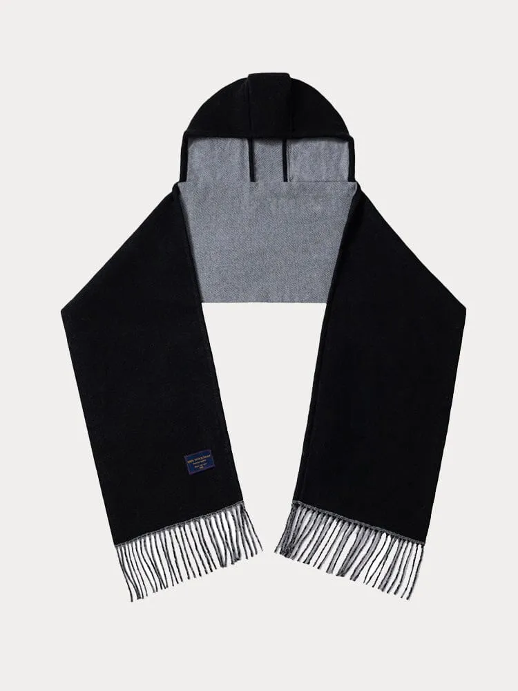 Warm Reversible Hooded Poncho Scarf