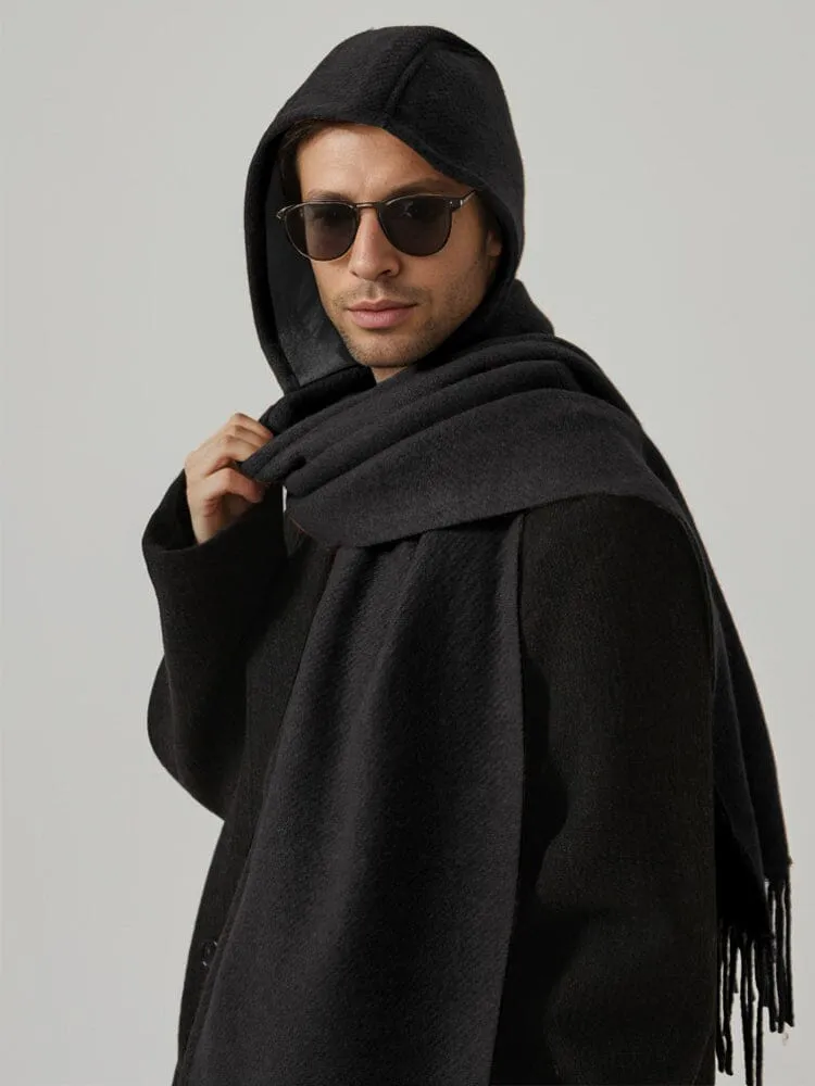 Warm Reversible Hooded Poncho Scarf