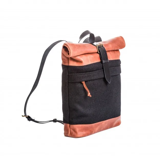 Wool Felt Black Backpack
