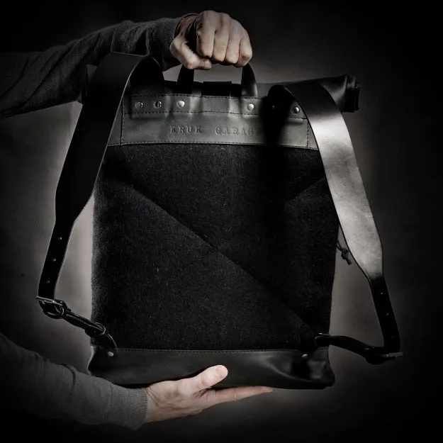 Wool Felt Black Backpack